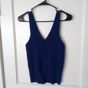 Large blue Say What ? tank top